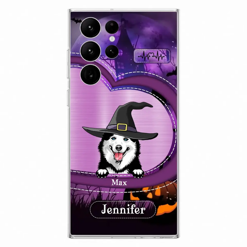 Personalized Dog Halloween Phone Case - Gift Idea For Dog Lover/Halloween - Up to 3 Dogs - Case For iPhone/Samsung