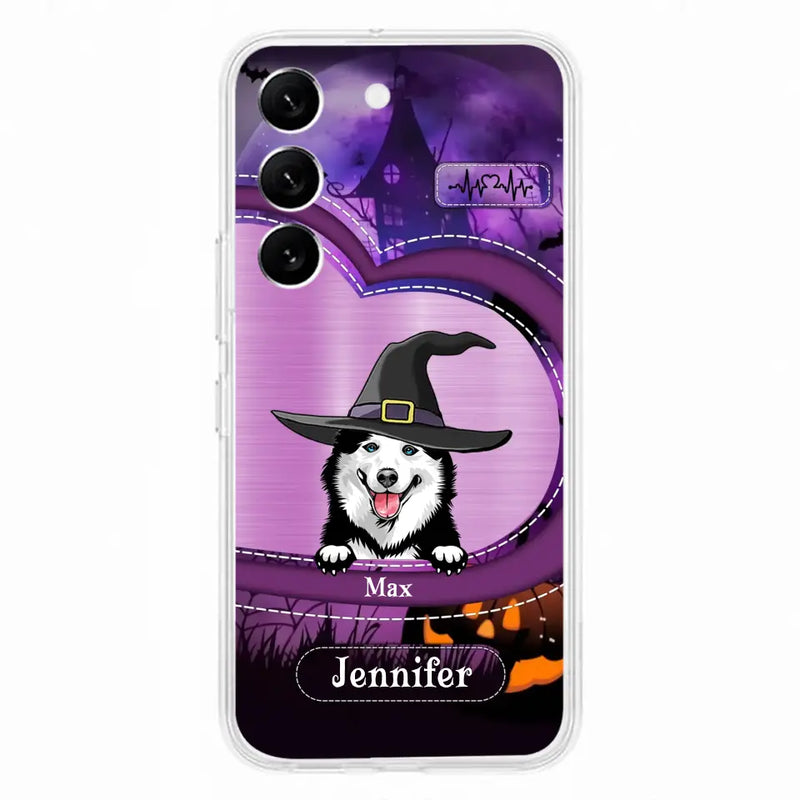 Personalized Dog Halloween Phone Case - Gift Idea For Dog Lover/Halloween - Up to 3 Dogs - Case For iPhone/Samsung