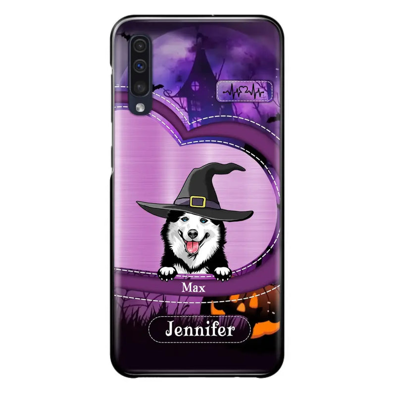 Personalized Dog Halloween Phone Case - Gift Idea For Dog Lover/Halloween - Up to 3 Dogs - Case For iPhone/Samsung