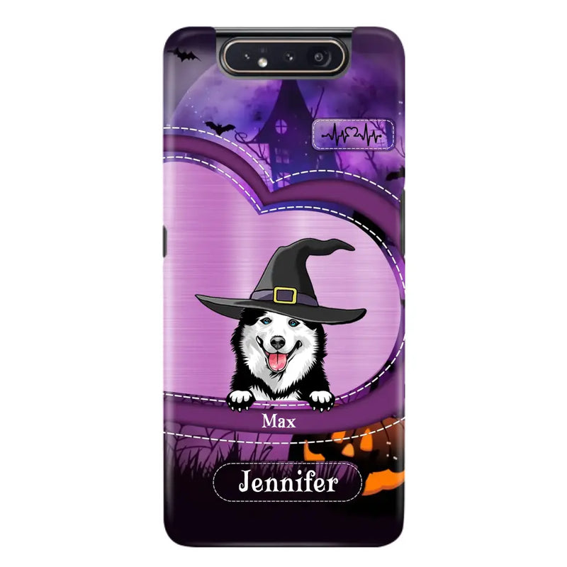 Personalized Dog Halloween Phone Case - Gift Idea For Dog Lover/Halloween - Up to 3 Dogs - Case For iPhone/Samsung