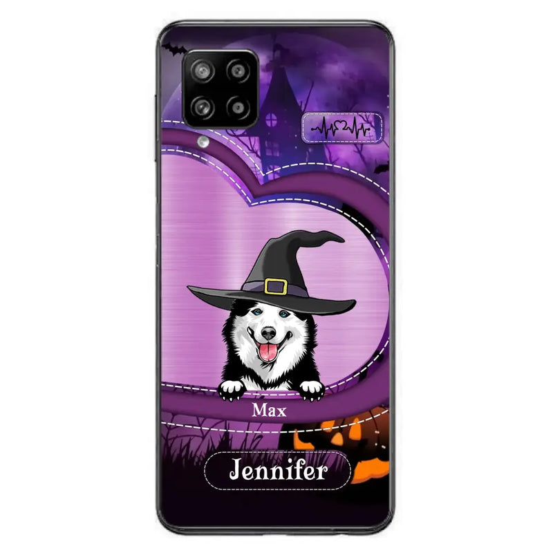 Personalized Dog Halloween Phone Case - Gift Idea For Dog Lover/Halloween - Up to 3 Dogs - Case For iPhone/Samsung