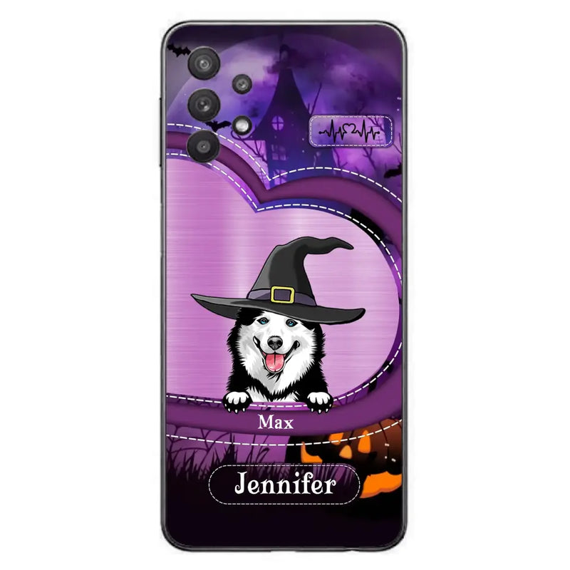 Personalized Dog Halloween Phone Case - Gift Idea For Dog Lover/Halloween - Up to 3 Dogs - Case For iPhone/Samsung