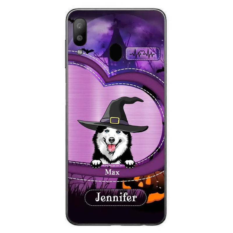 Personalized Dog Halloween Phone Case - Gift Idea For Dog Lover/Halloween - Up to 3 Dogs - Case For iPhone/Samsung