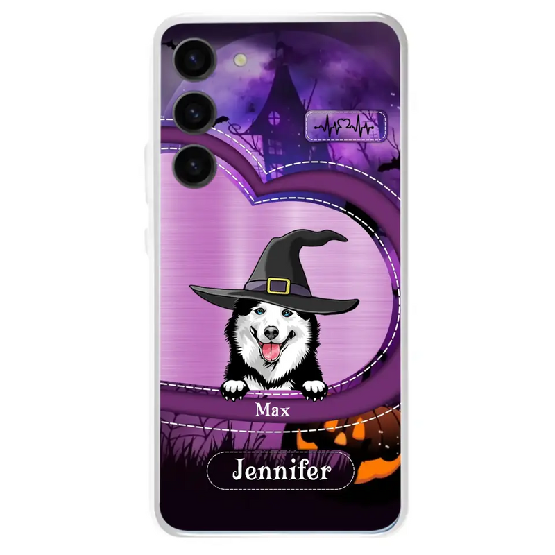 Personalized Dog Halloween Phone Case - Gift Idea For Dog Lover/Halloween - Up to 3 Dogs - Case For iPhone/Samsung