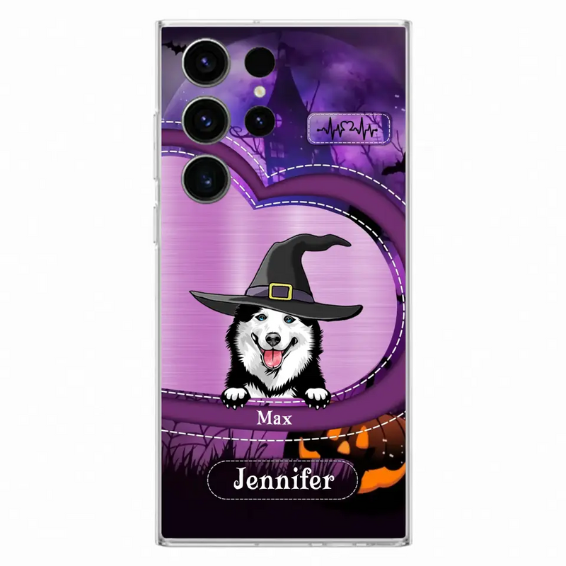 Personalized Dog Halloween Phone Case - Gift Idea For Dog Lover/Halloween - Up to 3 Dogs - Case For iPhone/Samsung