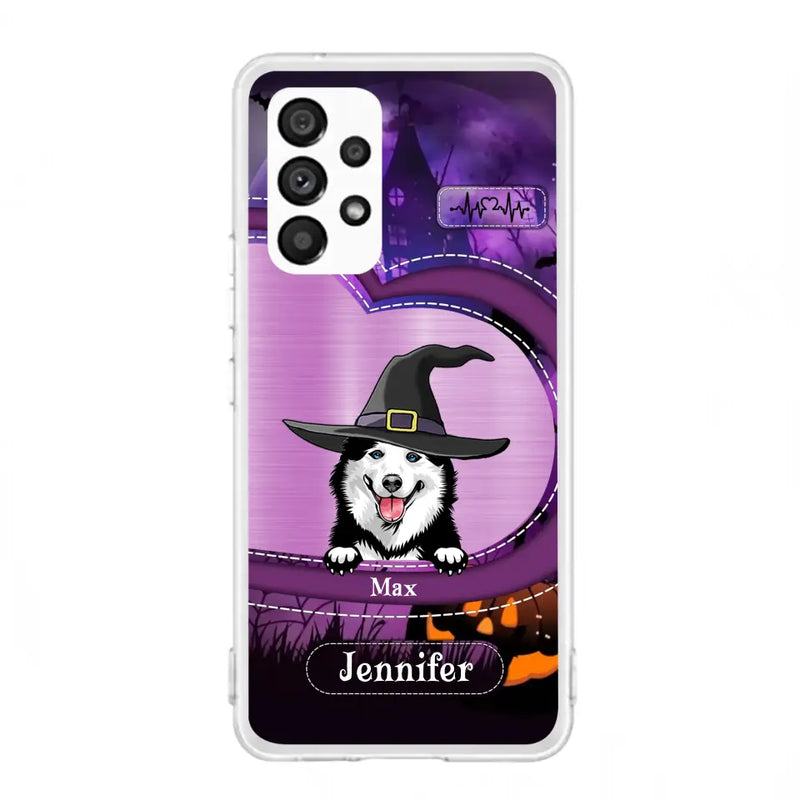Personalized Dog Halloween Phone Case - Gift Idea For Dog Lover/Halloween - Up to 3 Dogs - Case For iPhone/Samsung