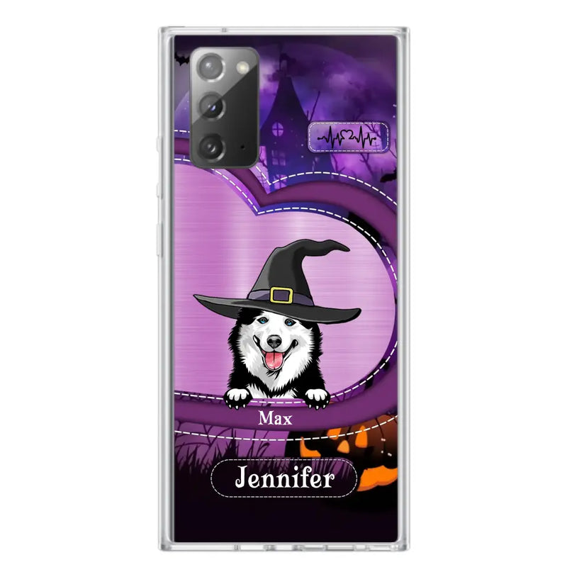 Personalized Dog Halloween Phone Case - Gift Idea For Dog Lover/Halloween - Up to 3 Dogs - Case For iPhone/Samsung
