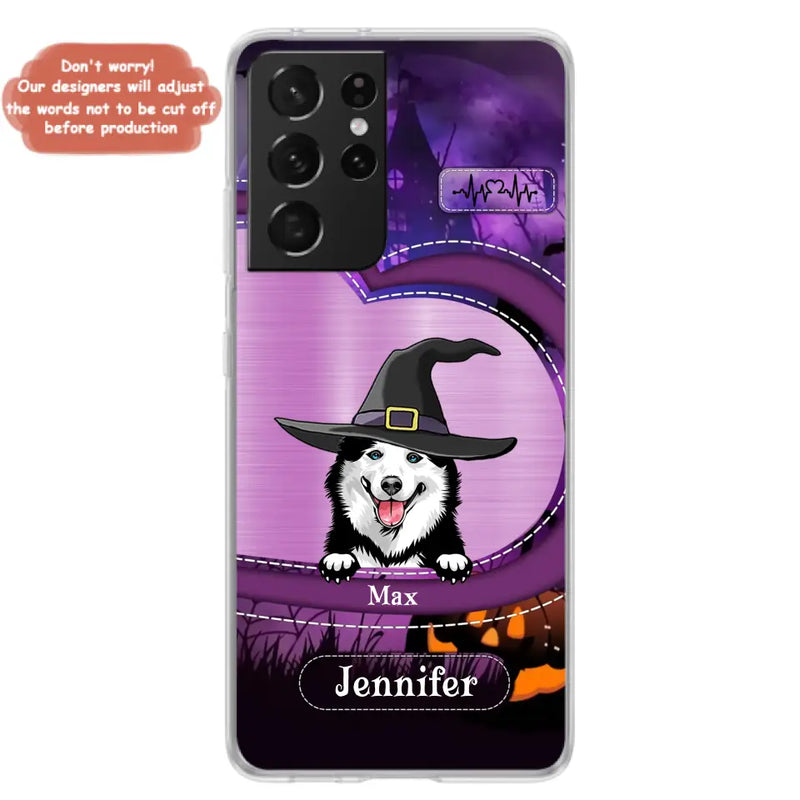 Personalized Dog Halloween Phone Case - Gift Idea For Dog Lover/Halloween - Up to 3 Dogs - Case For iPhone/Samsung