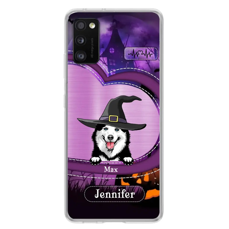 Personalized Dog Halloween Phone Case - Gift Idea For Dog Lover/Halloween - Up to 3 Dogs - Case For iPhone/Samsung