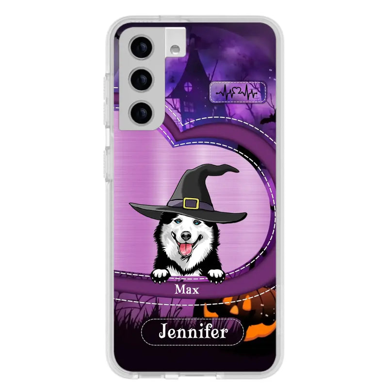 Personalized Dog Halloween Phone Case - Gift Idea For Dog Lover/Halloween - Up to 3 Dogs - Case For iPhone/Samsung