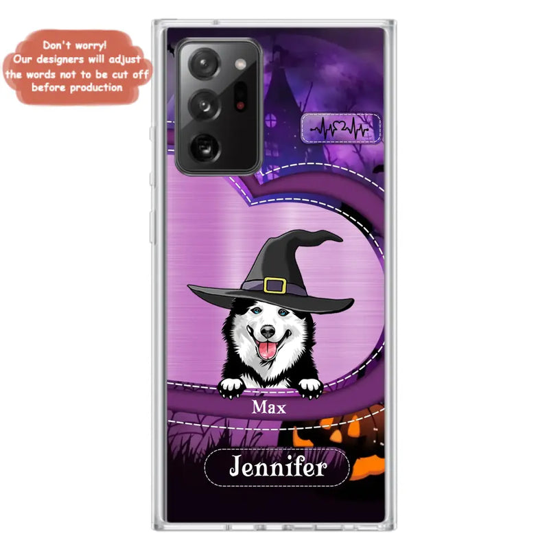 Personalized Dog Halloween Phone Case - Gift Idea For Dog Lover/Halloween - Up to 3 Dogs - Case For iPhone/Samsung