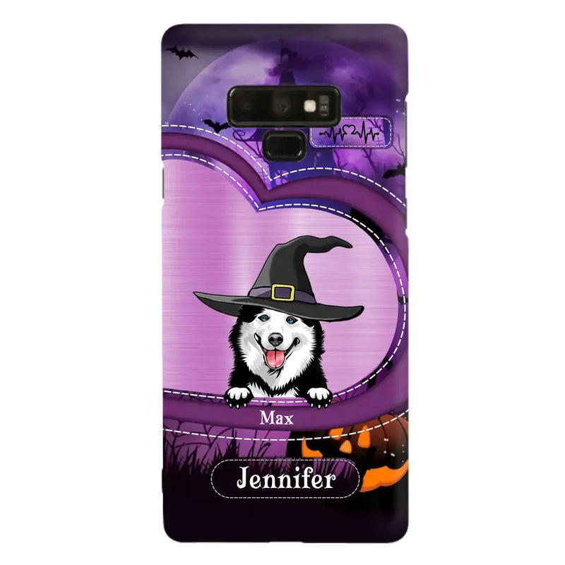 Personalized Dog Halloween Phone Case - Gift Idea For Dog Lover/Halloween - Up to 3 Dogs - Case For iPhone/Samsung