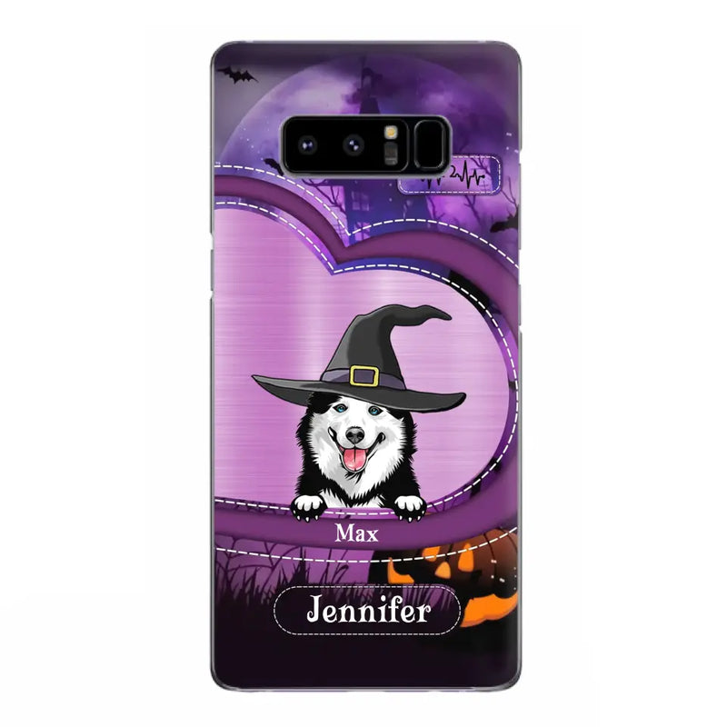 Personalized Dog Halloween Phone Case - Gift Idea For Dog Lover/Halloween - Up to 3 Dogs - Case For iPhone/Samsung