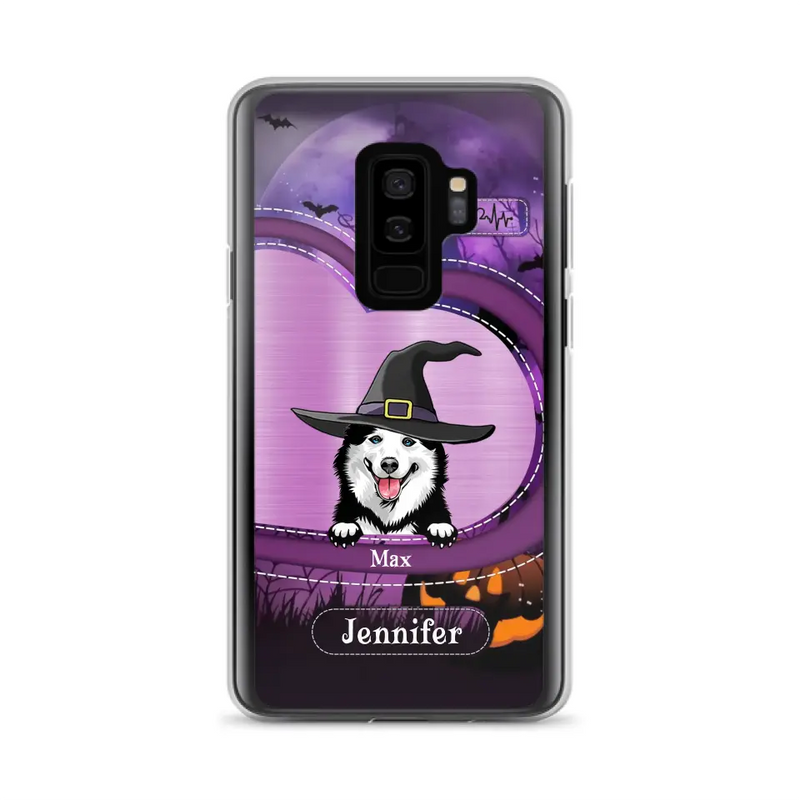 Personalized Dog Halloween Phone Case - Gift Idea For Dog Lover/Halloween - Up to 3 Dogs - Case For iPhone/Samsung