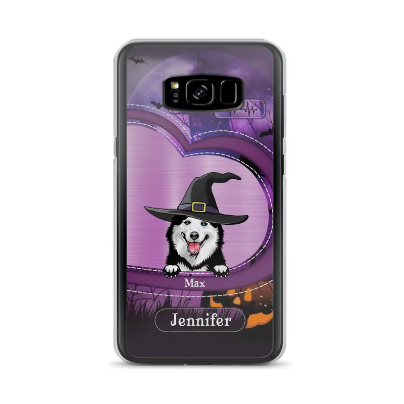 Personalized Dog Halloween Phone Case - Gift Idea For Dog Lover/Halloween - Up to 3 Dogs - Case For iPhone/Samsung
