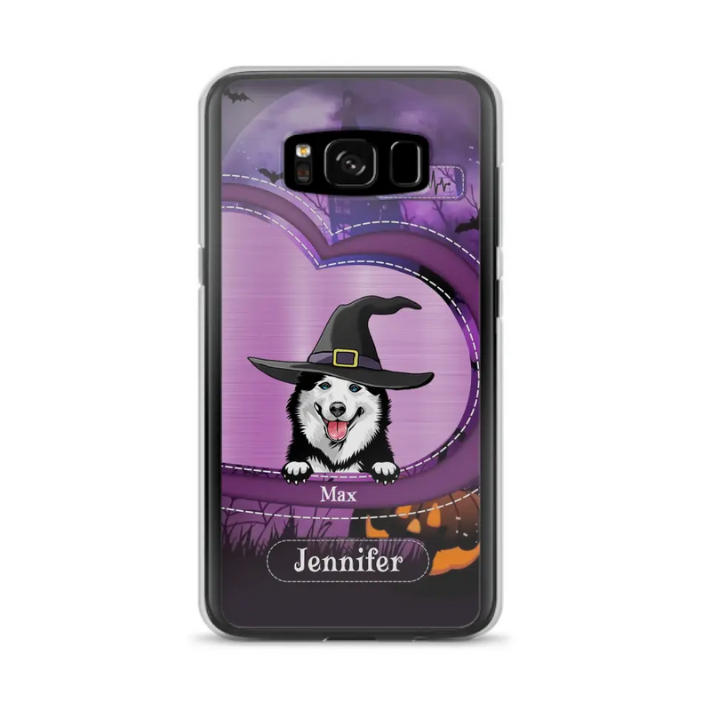 Personalized Dog Halloween Phone Case - Gift Idea For Dog Lover/Halloween - Up to 3 Dogs - Case For iPhone/Samsung