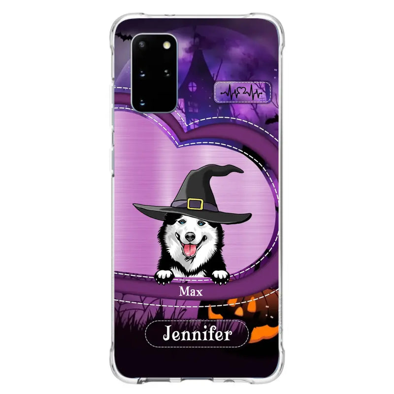 Personalized Dog Halloween Phone Case - Gift Idea For Dog Lover/Halloween - Up to 3 Dogs - Case For iPhone/Samsung