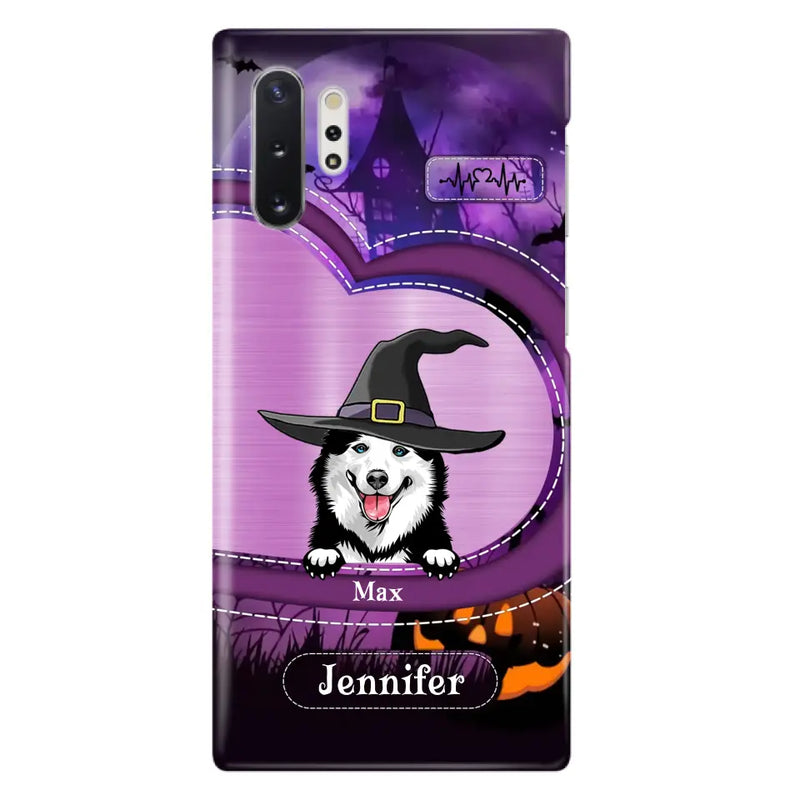 Personalized Dog Halloween Phone Case - Gift Idea For Dog Lover/Halloween - Up to 3 Dogs - Case For iPhone/Samsung