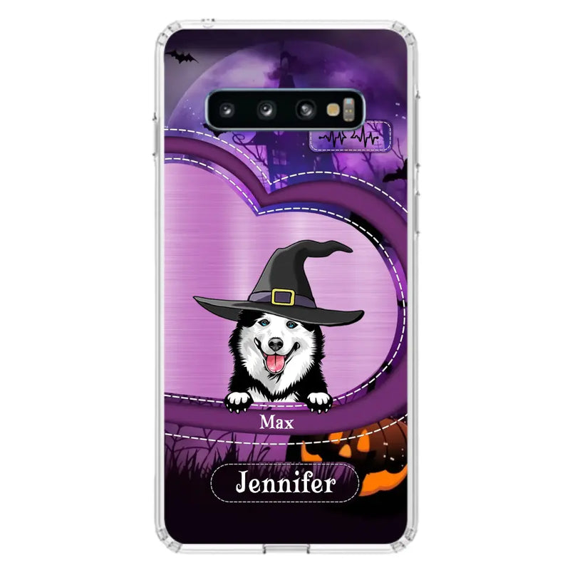 Personalized Dog Halloween Phone Case - Gift Idea For Dog Lover/Halloween - Up to 3 Dogs - Case For iPhone/Samsung