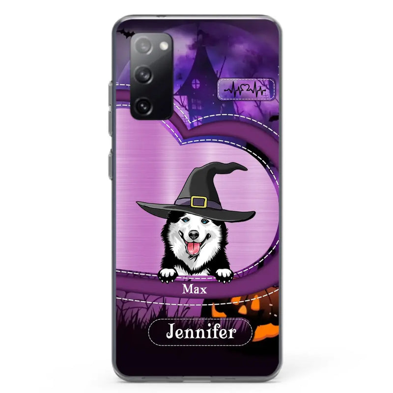 Personalized Dog Halloween Phone Case - Gift Idea For Dog Lover/Halloween - Up to 3 Dogs - Case For iPhone/Samsung