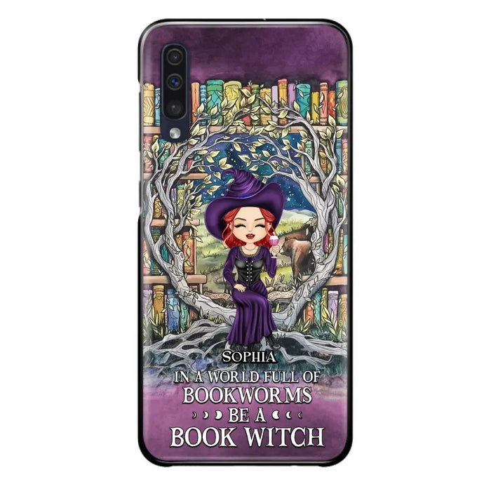 Personalized Witch Phone Case - Halloween Gift Idea For Witch Lovers/Book Lovers - In A World Full Of Bookworms Be A Book Witch - Case For iPhone/Samsung