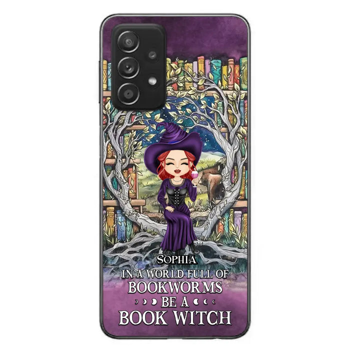 Personalized Witch Phone Case - Halloween Gift Idea For Witch Lovers/Book Lovers - In A World Full Of Bookworms Be A Book Witch - Case For iPhone/Samsung