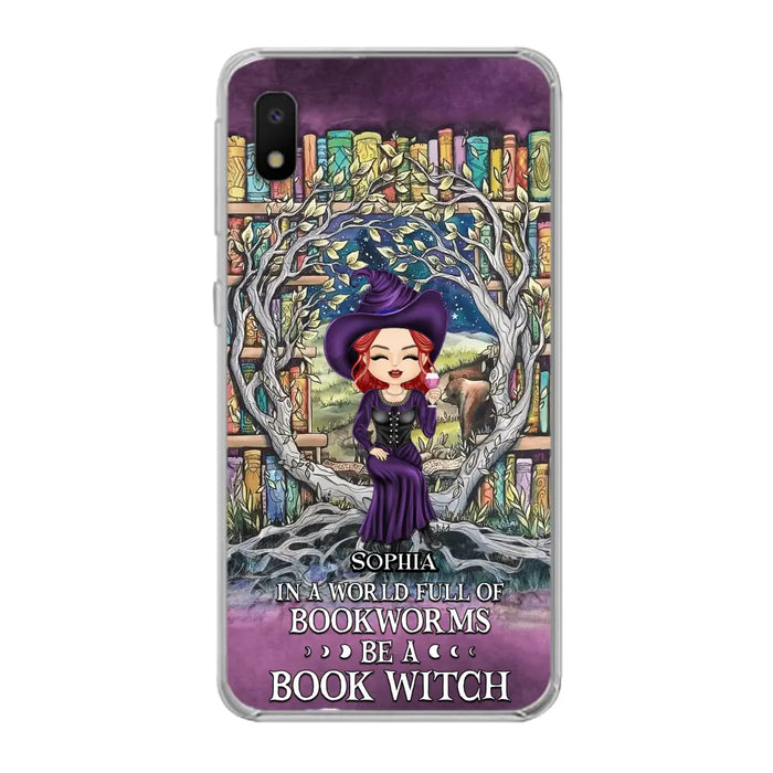 Personalized Witch Phone Case - Halloween Gift Idea For Witch Lovers/Book Lovers - In A World Full Of Bookworms Be A Book Witch - Case For iPhone/Samsung