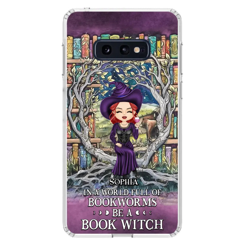 Personalized Witch Phone Case - Halloween Gift Idea For Witch Lovers/Book Lovers - In A World Full Of Bookworms Be A Book Witch - Case For iPhone/Samsung