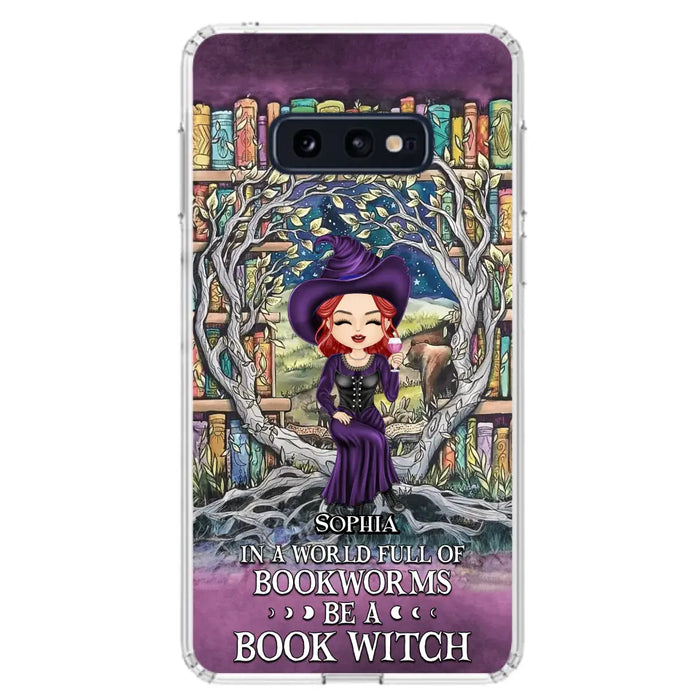 Personalized Witch Phone Case - Halloween Gift Idea For Witch Lovers/Book Lovers - In A World Full Of Bookworms Be A Book Witch - Case For iPhone/Samsung