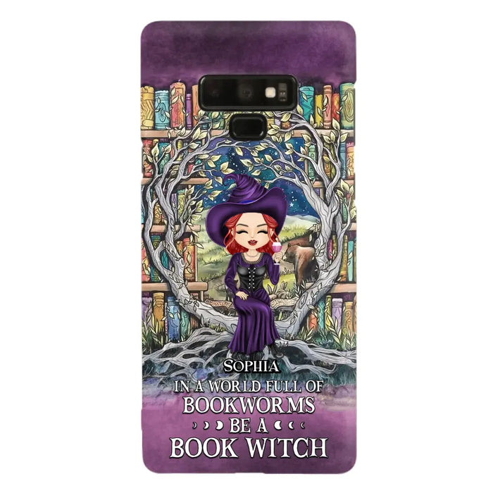 Personalized Witch Phone Case - Halloween Gift Idea For Witch Lovers/Book Lovers - In A World Full Of Bookworms Be A Book Witch - Case For iPhone/Samsung