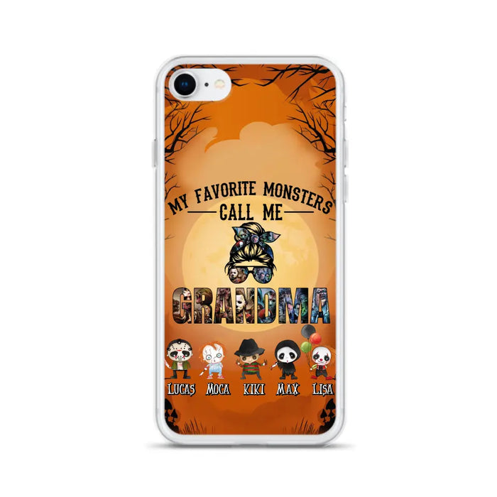 Personalized Halloween Phone Case - Halloween Gift Idea for Halloween - Upto 5 Characters - My Favorite Monsters Call Me Grandma - Case For iPhone/Samsung