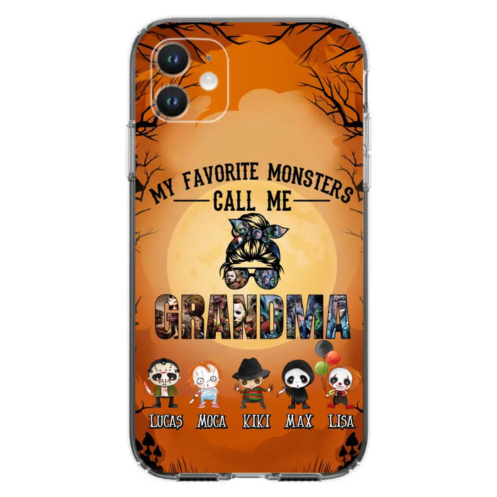 Personalized Halloween Phone Case - Halloween Gift Idea for Halloween - Upto 5 Characters - My Favorite Monsters Call Me Grandma - Case For iPhone/Samsung