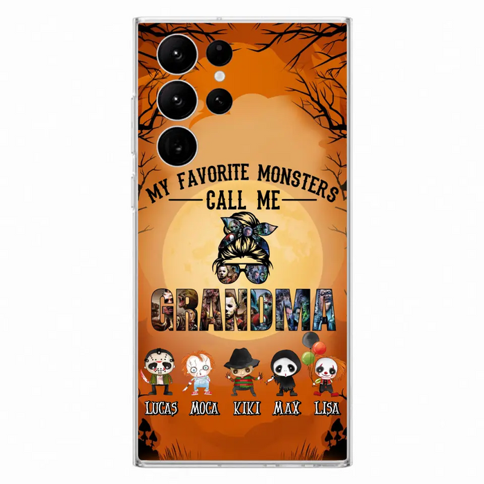 Personalized Halloween Phone Case - Halloween Gift Idea for Halloween - Upto 5 Characters - My Favorite Monsters Call Me Grandma - Case For iPhone/Samsung