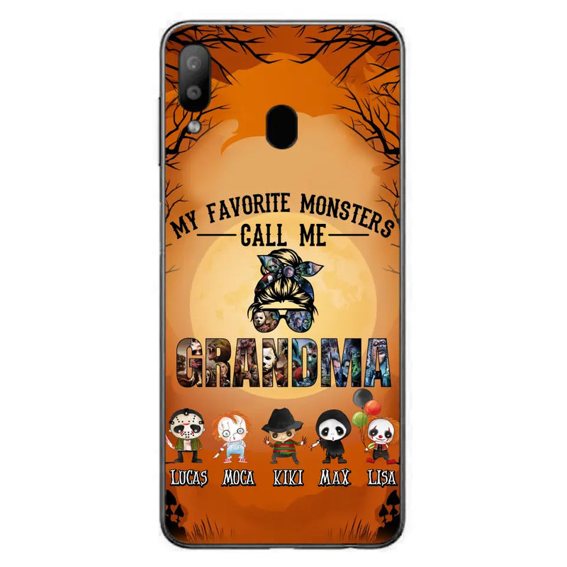 Personalized Halloween Phone Case - Halloween Gift Idea for Halloween - Up to 5 Characters - My Favorite Monsters Call Me Grandma - Case For iPhone/Samsung