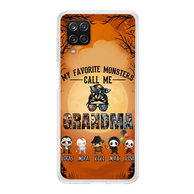 Personalized Halloween Phone Case - Halloween Gift Idea for Halloween - Up to 5 Characters - My Favorite Monsters Call Me Grandma - Case For iPhone/Samsung