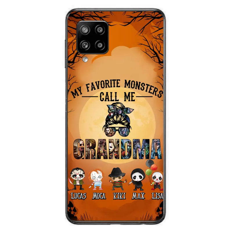 Personalized Halloween Phone Case - Halloween Gift Idea for Halloween - Up to 5 Characters - My Favorite Monsters Call Me Grandma - Case For iPhone/Samsung