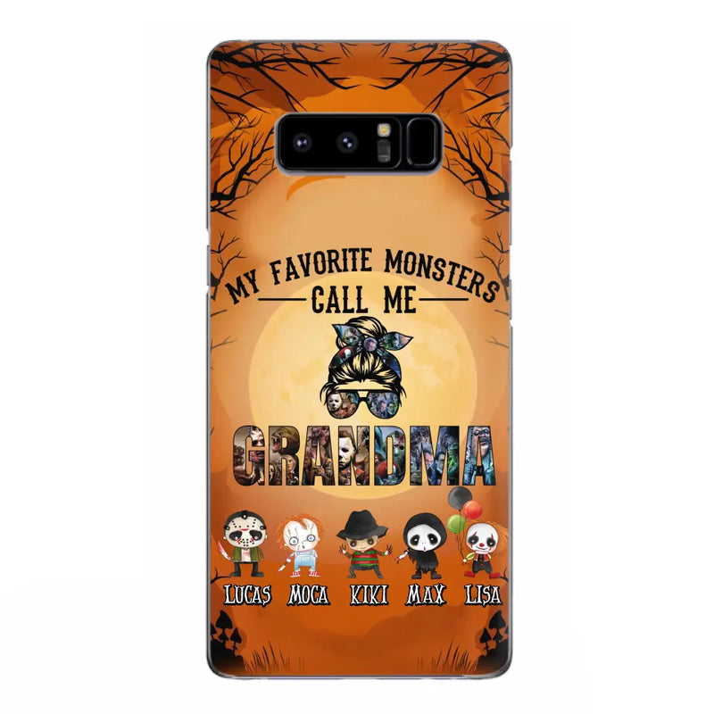 Personalized Halloween Phone Case - Halloween Gift Idea for Halloween - Up to 5 Characters - My Favorite Monsters Call Me Grandma - Case For iPhone/Samsung