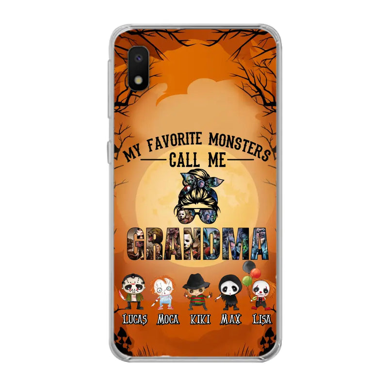 Personalized Halloween Phone Case - Halloween Gift Idea for Halloween - Up to 5 Characters - My Favorite Monsters Call Me Grandma - Case For iPhone/Samsung