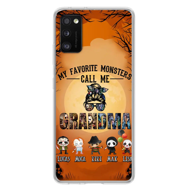 Personalized Halloween Phone Case - Halloween Gift Idea for Halloween - Up to 5 Characters - My Favorite Monsters Call Me Grandma - Case For iPhone/Samsung
