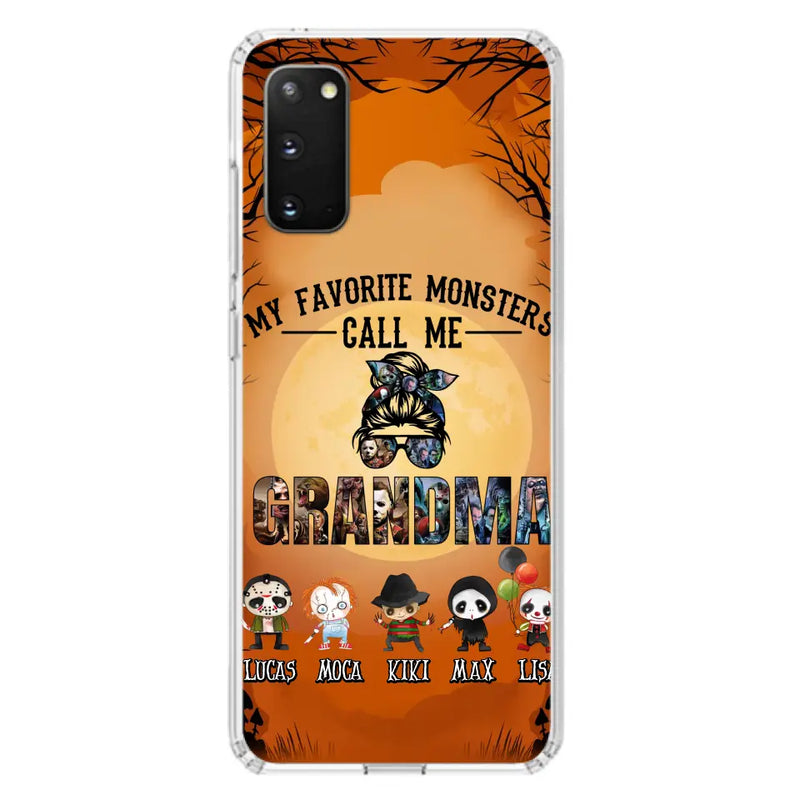 Personalized Halloween Phone Case - Halloween Gift Idea for Halloween - Up to 5 Characters - My Favorite Monsters Call Me Grandma - Case For iPhone/Samsung
