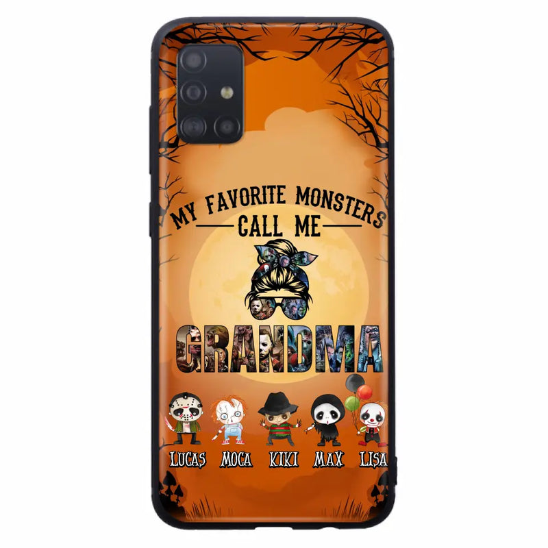 Personalized Halloween Phone Case - Halloween Gift Idea for Halloween - Up to 5 Characters - My Favorite Monsters Call Me Grandma - Case For iPhone/Samsung