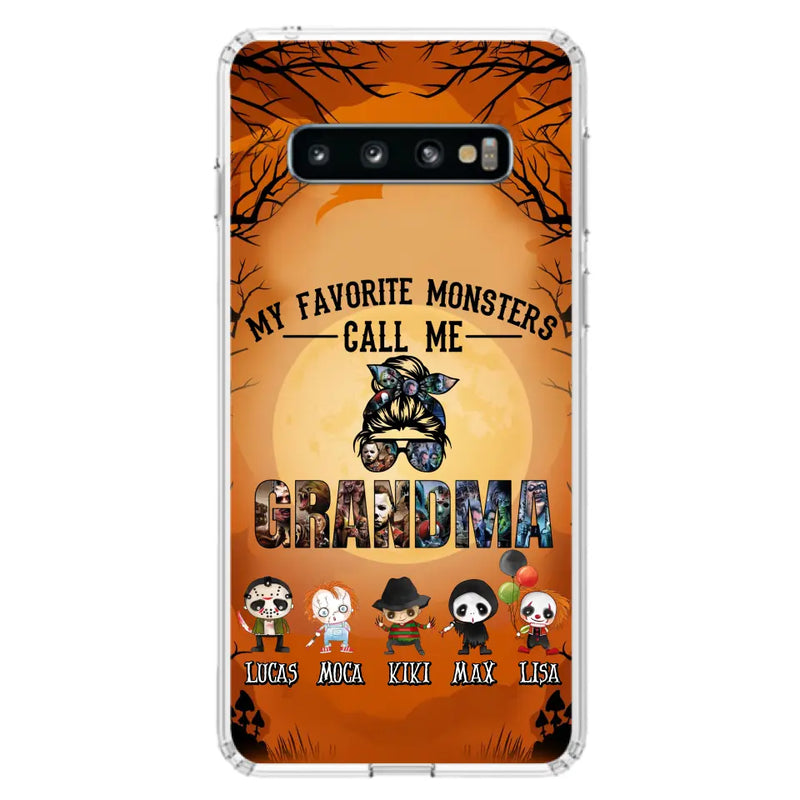 Personalized Halloween Phone Case - Halloween Gift Idea for Halloween - Up to 5 Characters - My Favorite Monsters Call Me Grandma - Case For iPhone/Samsung
