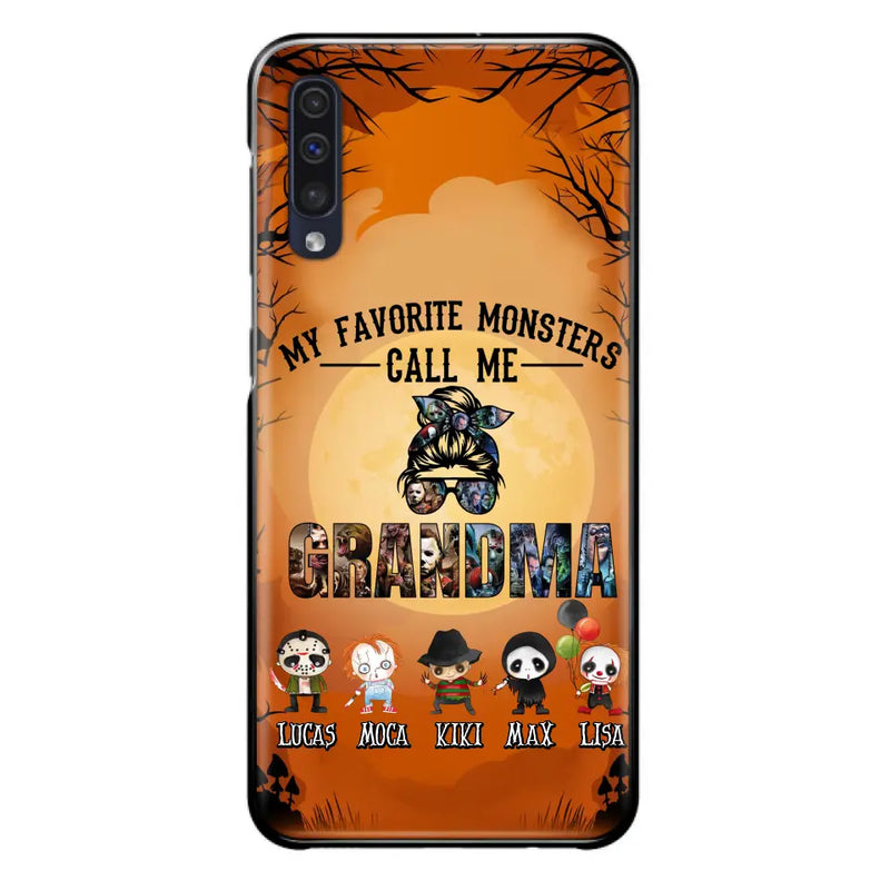 Personalized Halloween Phone Case - Halloween Gift Idea for Halloween - Up to 5 Characters - My Favorite Monsters Call Me Grandma - Case For iPhone/Samsung