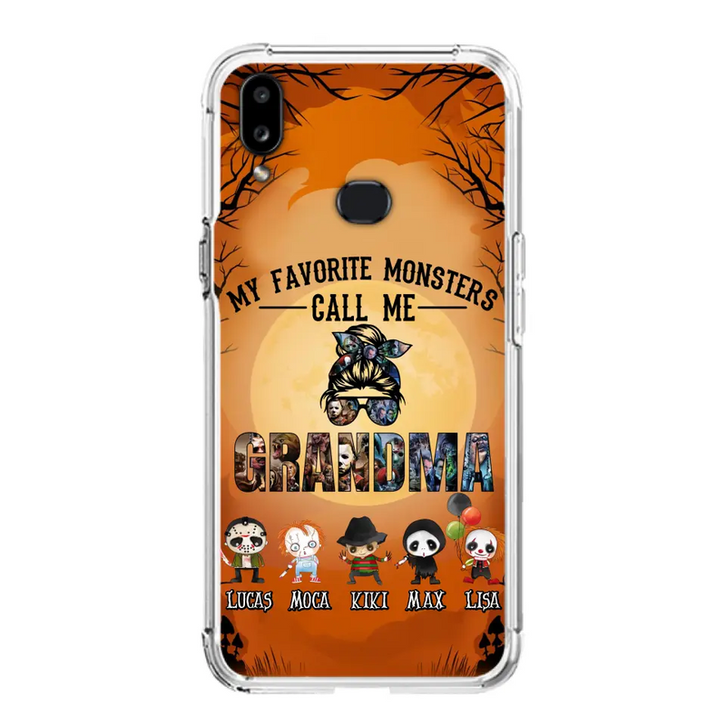 Personalized Halloween Phone Case - Halloween Gift Idea for Halloween - Up to 5 Characters - My Favorite Monsters Call Me Grandma - Case For iPhone/Samsung
