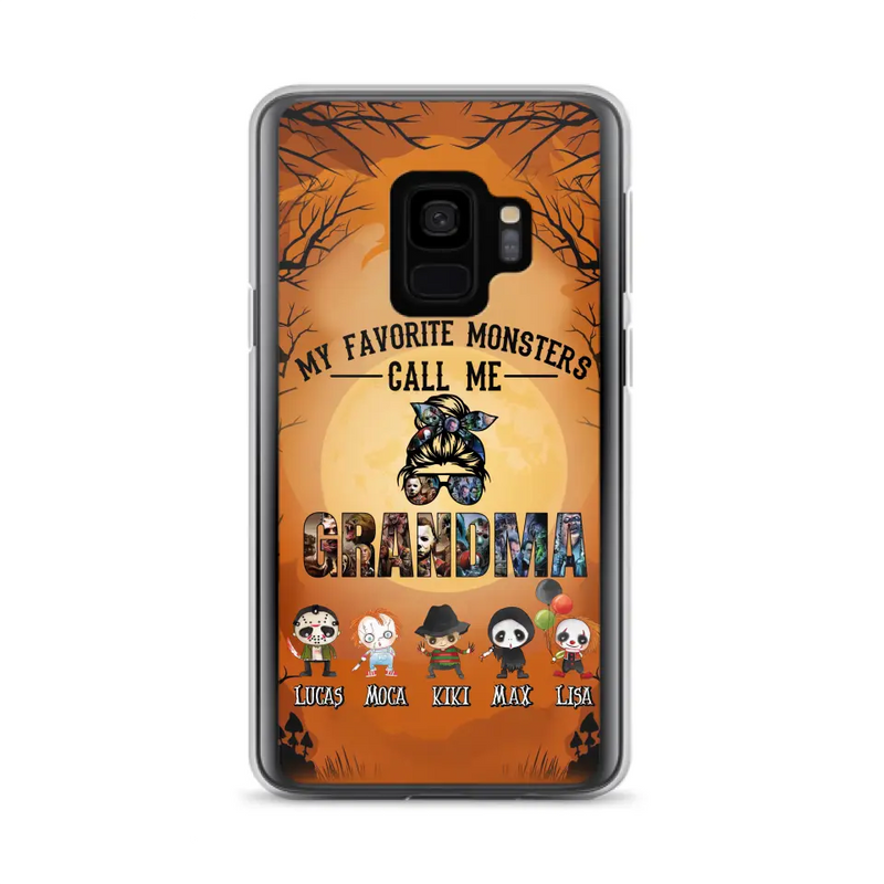 Personalized Halloween Phone Case - Halloween Gift Idea for Halloween - Up to 5 Characters - My Favorite Monsters Call Me Grandma - Case For iPhone/Samsung