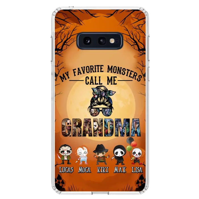 Personalized Halloween Phone Case - Halloween Gift Idea for Halloween - Upto 5 Characters - My Favorite Monsters Call Me Grandma - Case For iPhone/Samsung