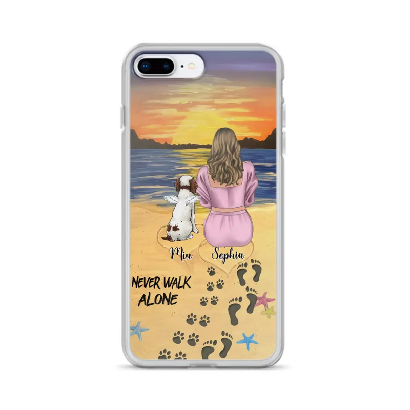 Personalized Memorial Dog Mom Phone Case - Up to 3 Dogs - Memorial Gift Idea for Dog Owners - Never Walk Alone - Case for iPhone/Samsung