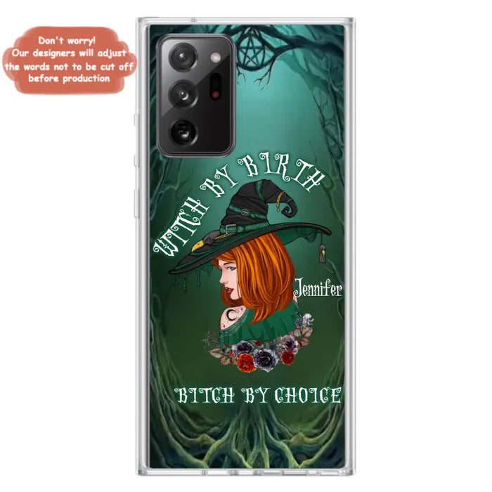 Custom Personalized Witch Phone Case - Gift Idea For Halloween - Witch By Birth Bitch By Choice - Case For iPhone/Samsung