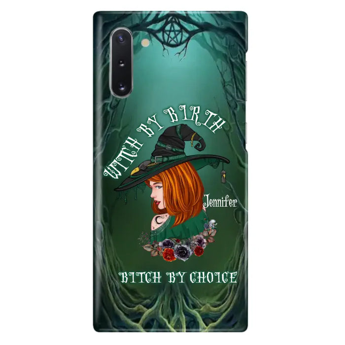 Custom Personalized Witch Phone Case - Gift Idea For Halloween - Witch By Birth Bitch By Choice - Case For iPhone/Samsung