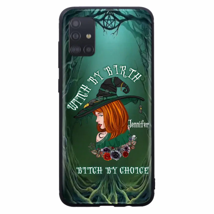 Custom Personalized Witch Phone Case - Gift Idea For Halloween - Witch By Birth Bitch By Choice - Case For iPhone/Samsung